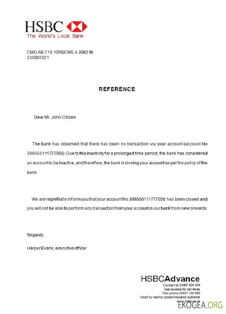 Référence Royaume , Uni , HSBC , closure